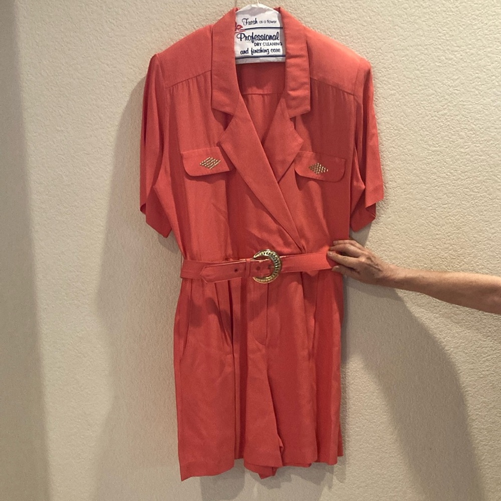 Coral Belted Jumpsuit